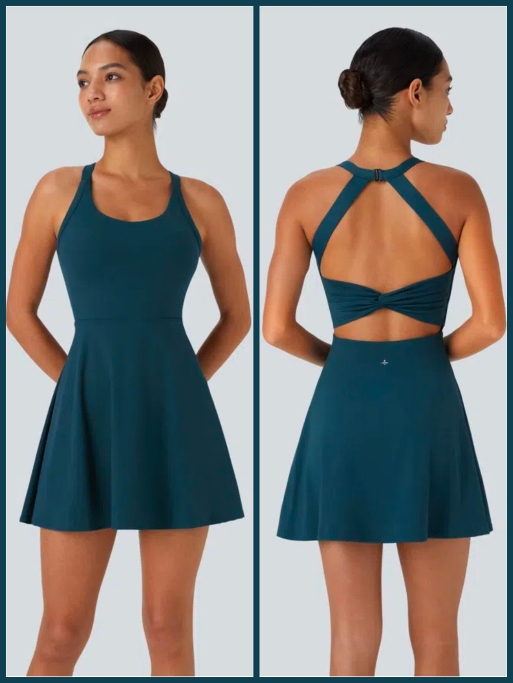 NEW HALARA Easy Peasy Athletic Mini Dress With Shorts And Pockets XL